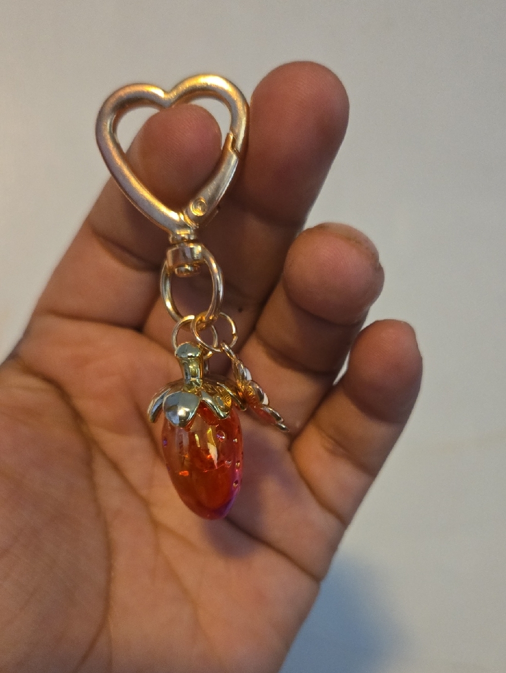 Keychain Strawberry Charm